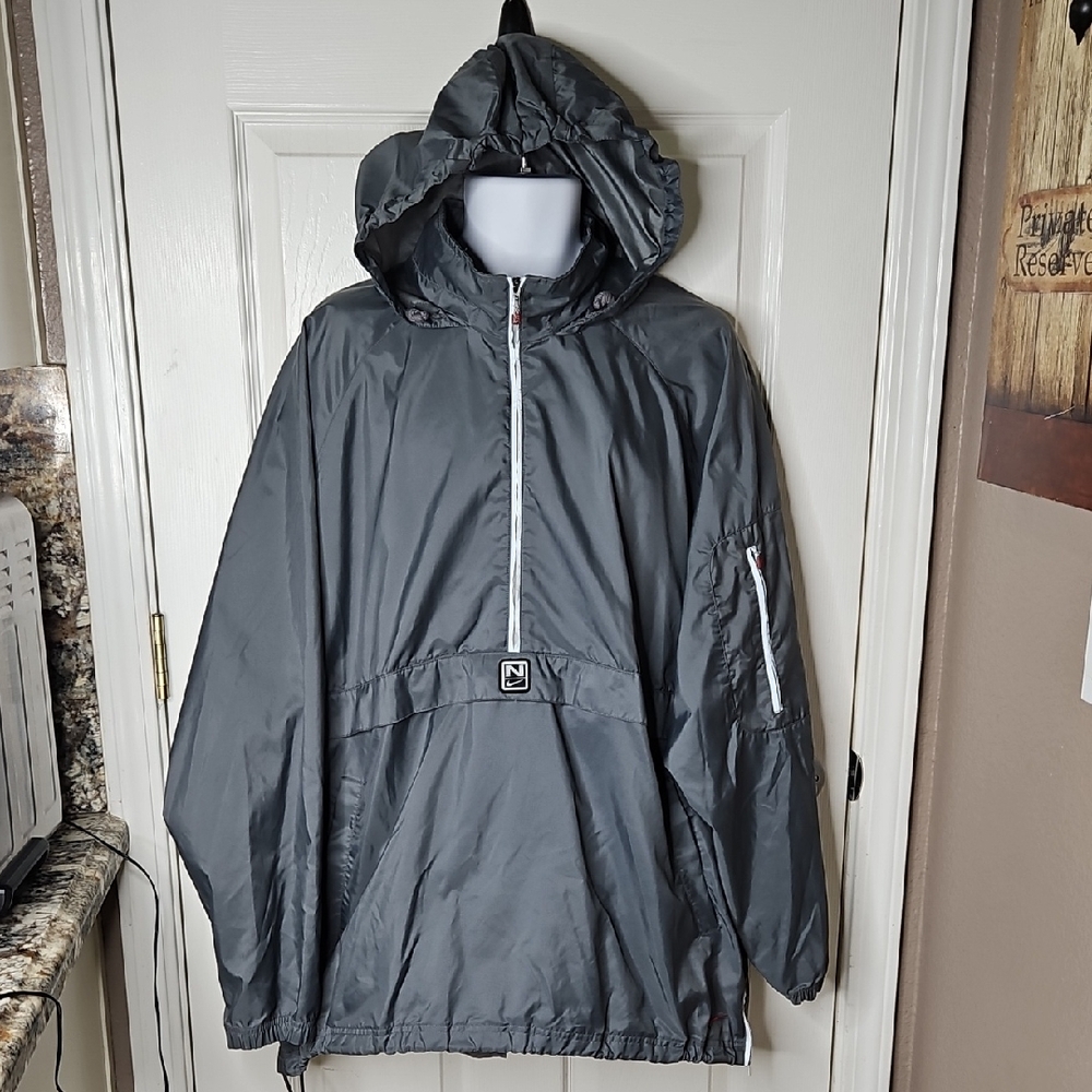 Nike Grey 3/4 Zip Travis Scott Mini Swoosh Reflective Windbreaker Jacket Xl